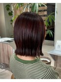 20代～30代レッドブラウンタッセルボブ