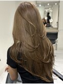 レイヤーカットウルフワンホンヘア韓国ヘア艶カラー