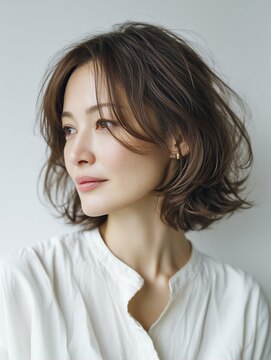 クラゲヘアー/小顔/ココアベージュ/オリーブグレー/川西