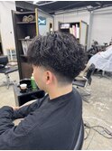 テーパーフェード×ツイストスパイラルパーマ