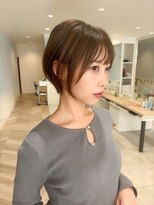 ニューヨークニューヨーク 阪急高槻店(NYNY)&nbsp;丸みショートボブレイヤーボブ耳かけ30代40代50代透明感カラー