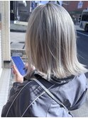 【くすみハイトーン】ホワイトシルバー×ブリーチ３回