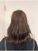 小顔セミウェットウェーブピンクベージュハイライトカラー