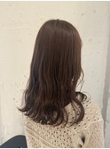 セミロング×まろベージュ
