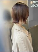 外ハネ　くびれ　ボブ　インナーカラー　髪質改善トリートメント