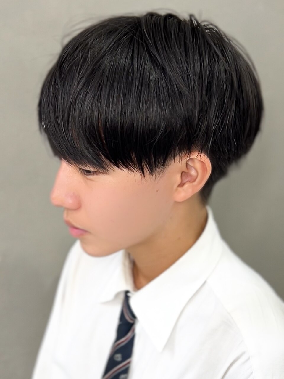 黒髪マッシュナチュラルマッシュメンズヘア韓国ツーブロック