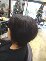 ヴァンテアン 巣鴨店 大人可愛い30代40代50代黒髪前下がりひし形小顔ボブ丸みショート