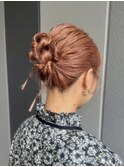 hair arrange　ピンクベージュ春カラー
