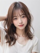 ワールドオーダー 天王寺店(WORLD ORDER)&nbsp;外ハネミディアムインナーカラー小顔ウルフカット20代30代40代