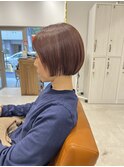 魅力倍増カールセミディシアーカラーダークアッシュショートヘア