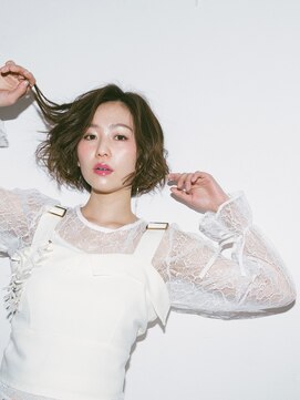 カバーヘア ブリス 川口(COVER HAIR bliss) ミックスカール切りっぱなしAラインボブウェットヘアtk４川口