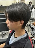 メンズセンターパートウルフニュアンスパーマフェザーパーマ