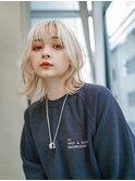 【GEEKS渋谷】ブロンドウルフ/ホワイトブリーチ伸ばしかけロング