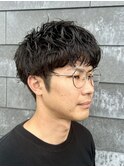 ニュアンスパーマメンズカットパーマショートマッシュ刈り上げ