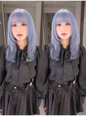 《袴田》ミディアムレイヤー/ペールブルー/レイヤーカット
