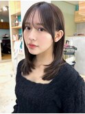 20代30代40代◎前髪パーマ韓国風巻きくすみベージュお団子ヘア