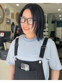 顔まわりレイヤー×ネイビーカラー