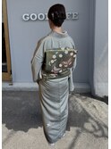 『夜会巻き風ヘアセット×訪問着着付け』