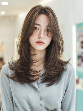 クレビア 名古屋(CreBiA) くびれレイヤーカット/ブリーチなしダブルカラー/ハッシュカット