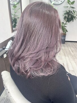 ベルヘアーデザイン 堺東(Belle hair Design) パープルグレージュイルミナカラーレイヤーカット20代30代堺東