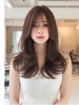 ダル 渋谷/表参道(DAL.) 顔周りカットハッシュカットダークブラウンワンホンレイヤー韓国