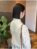 ショートストレート/切りっぱなしボブ/ツヤ感/まとまり