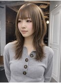 ★ココアベージュ/オリーブグレー/小顔/黒髪/クラゲヘアー/原宿