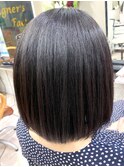 縮毛矯正 黒髪 ストレートボブカット