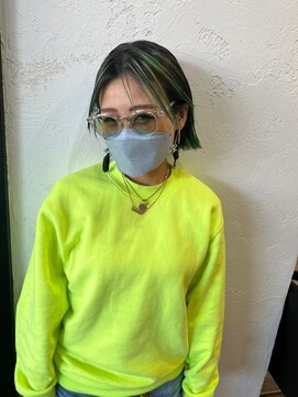 アイリコ タマプラーザ(IRICO tama plaza) グリーンインナーカラー、フェイスフレーミング