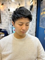 ミリオンバックス 上野(Million Bucks)&nbsp;ツーブロアップバングニュアンスパーマ<理容室>[メンズ/上野]