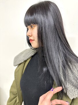 フォーク FOLK 【FOLK】透明感ブルーブラック☆似合わせストレートロング♪