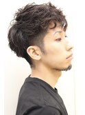 20代30代メンズスパイラルパーマワイルドオシャレ感アッシュ