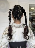 アシンメトリーツインテールアレンジ 卒業式ヘアアレンジ