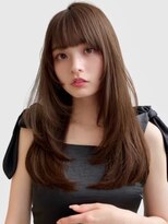 レイヤーカット　顔周りカット　ミルクティーベージュ