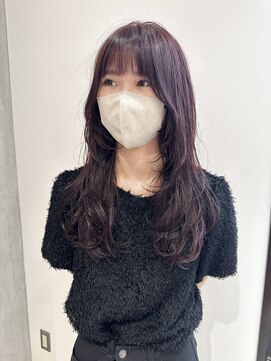 ヨーク(YOKE) YOKE ツヤ髪レイヤーカットフェイスレイヤー暖色ピンクボルドー