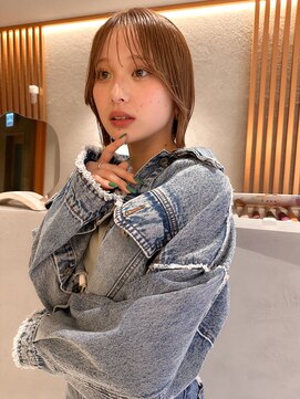 サンド 名古屋(sand) ホワイトグレージュミニウルフデジタルパーマチェリーブラウン