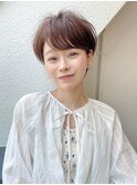 前髪長め大人小顔ショート30代40代50代　藤沢