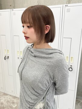 アロ 大阪梅田(alo) 【momoa】ボブ×ミルクティーブラウン《ブリーチ/大阪梅田》