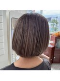 白髪ぼかしカラー/グレージュ/ワンレンボブ