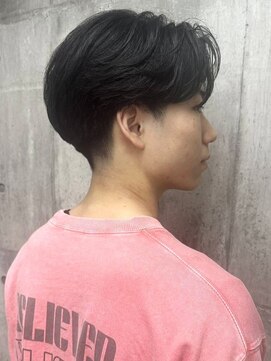 スターズ 柏(STARS) 韓国風センターパート 黒髪 ニュアンスパーマ フェザーパーマ