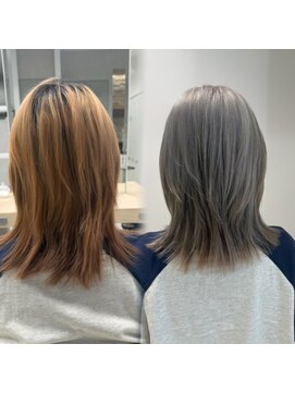 アッシュ 桜木町店(Ash) 横浜桜木町 縮毛矯正×グレージュ 髪質改善で透ける質感に
