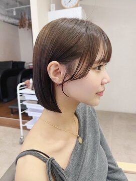 チェレ ブラン 堺東店(Chere brun) サイドバング耳かけボブ×ショートボブ×スッキリボブもみれ毛