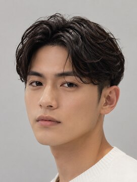ノイセルヘアー(Noisyle Men's hair) リバースセンターパート/ニュアンスパーマ/ダウンバング/MEN'S
