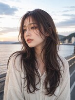 バグズ ヘアデザイン 桔梗が丘店(Baguz HAIR DESIGN) 20代30代韓国風シースルーバングくびれレイヤーロング