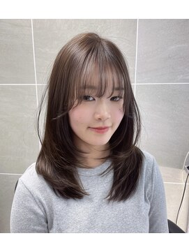 アンジェリカラボ 梅田店(ANGELICA LABO) 韓国風レイヤー×艶感アップグレージュカラー