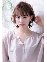 ヘアーアートシフォン 池袋西口店(Hair art chiffon)&nbsp;無造作カール大人かわいい3dカラーアッシュベージュ前下がりボブ