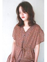 コンビネーション(combination)&nbsp;デジタルパーマ　センター分け前髪　ナミナミパーマ