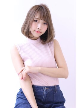 オーロ(ORO) 小顔バングボブヌーディベージュ