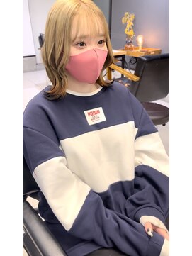 シェルハ(SHELHA) 狐裾カラー キツネ エンドカラー ミルクティーベージュ ブラウン