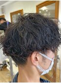 MEN'S HAIR &nbsp;センターパート　ツイストスパイラル　コンマヘア